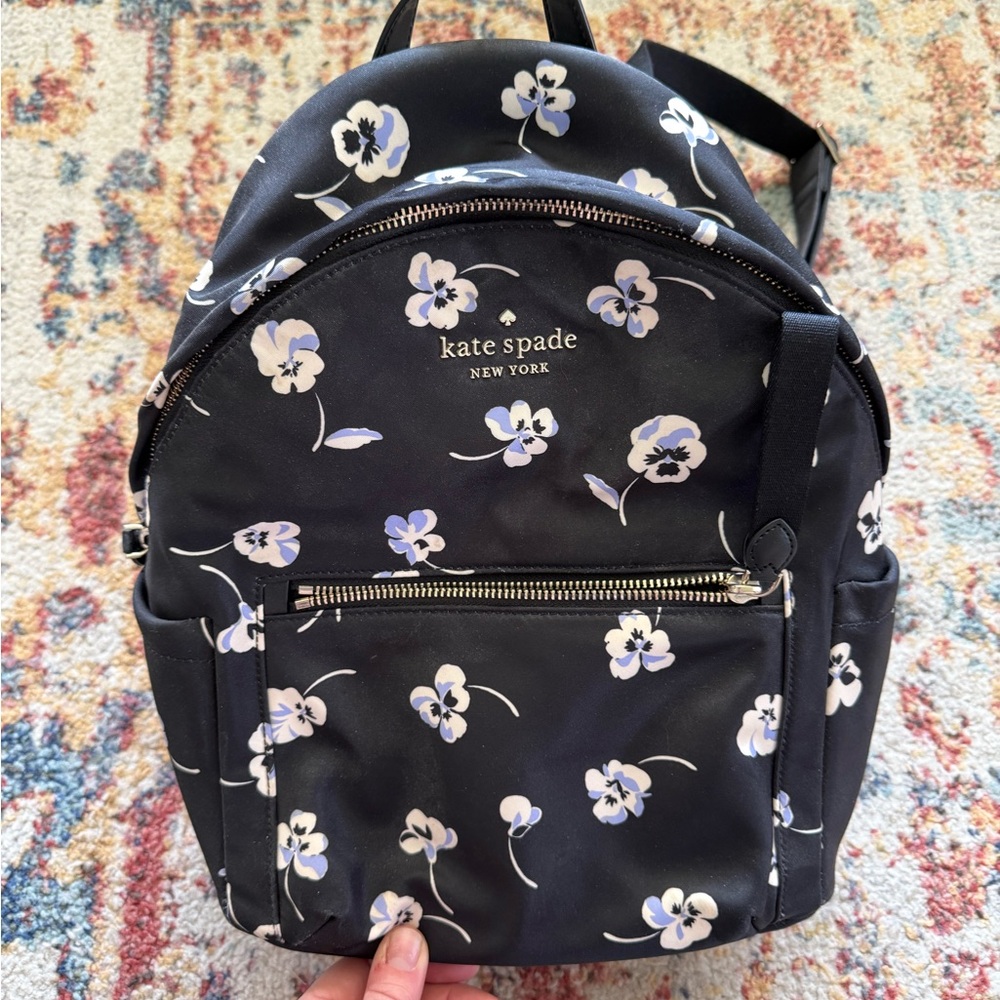 Kate Spade Black Floral Backpack